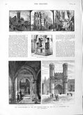Old Antique Print 1883 Canterbury Cathedral Beckets Tower Augustine Gate 19th