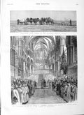 Old Antique Print 1883 Primate Canterbury Cathedral Hassard Camels Russia 19th
