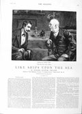 Old Print Ref.327 1883 Illustration Story Like Ships Upon Sea Sydney Hall