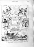 Original Old Antique Print 1883 Scene Danube Iron Gates Peasants Trajan Tablet
