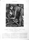 Old Print Ref.326 1883 Illustration Story Like Ships Upon Sea Sydney Hall