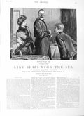 Old Print Ref.325 1883 Illustration Story Like Ships Upon Sea Sydney Hall