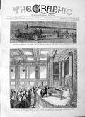 Old Antique Print 1883 Prince Wales Concert Piccadilly Fire Ladder-Truck 19th