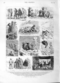 Original Old Antique Print 1883 Ascent Ben Macdhui Mountain Cairngorm Gle 19th