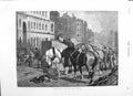 Original Old Antique Print 1883 Fine Art Piccadilly London Horses Street 19th