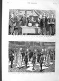 Original Old Antique Print 1883 Royal College Music Prince Wales Militar 19th