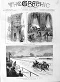 Original Old Antique Print 1883 Coronation Czar Russia Troika Moscow Kremilin