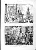 Original Old Antique Print 1883 Coronation Czar Russia Moscow Holy Gate 19th