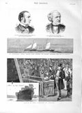 Old Antique Print 1883 Ship Calypso Chatham Lively Stornoway Barry Leitch 19th