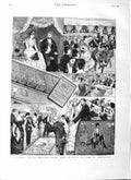 Original Old Antique Print 1883 Charity Ball Opera House Cairo Alexandri 19th