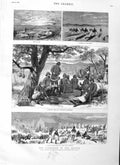 Original Old Antique Print 1883 Soudan Desert Berber Siers War Field Force 19th