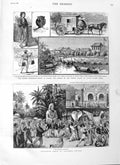 Original Old Antique Print 1883 Buddhist Colombo Ceylon China Tonkin Saigon 19th