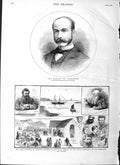 Original Old Antique Print 1883 Marquis Lansdowne Scotland Loch Tarbert Land