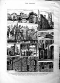 Old Antique Print 1883 Prince Wales Winchester Castle Cathedral College 19th