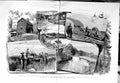 Original Old Antique Print 1883 Souris Prairietown Manitoba Plum Creek River 0
