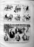 Old Antique Print 1883 Banquet Henry Irving St. James Hall Donkeys Cairo 19th