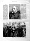 Old Antique Print 1883 Duke Marlborough Funeral Spottiswoode Westminster 19th