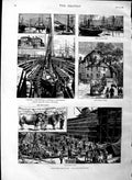 Old Antique Print 1883 Southampton Graving Dock Oxen Wind-Whistle Tower 19th
