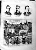 Original Old Antique Print 1883 Boys Home Farningham Swanley Mathews Gallop Men