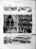 Old Antique Print 1883 Royal Agricultural Show York Aberdeen Cattle Horse 19th