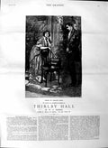 Original Old Antique Print Ref.331 1883 Illustration Story Thirl Hall Romance