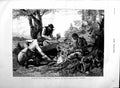 Original Old Antique Print 1883 Gumming Canoe Canada Back Woods F 19th