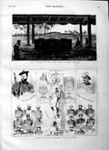 Old Antique Print 1883 Funeral King Cacobau Fiji Wilmbledon Rifle Meeting 19th