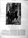 Old Antique Print 1883 Illustration Story Thirlby Hall Men Fighting Small 19th