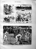 Original Old Antique Print 1883 Cholera Egypt Lawn Tennis Gladstone Grey H 19th