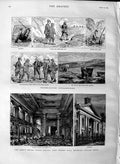 Original Old Antique Print 1883 King'S Weigh House Chapel Hill Grouse Hunting