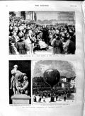 Original Old Antique Print 1883 Rose Queen Crystal Montgolfier Annonay Ardeche