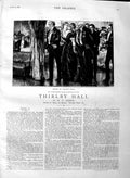 Original Old Antique Print 1883 Illustration Story Thirlby Hall Dance Romance