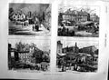 Original Old Antique Print 1883 Norwich Flower Market Place Guild Hall Snap 19th