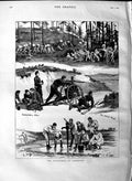 Original Old Antique Print 1883 Army Volunteers Aldershot Siers Gun Shooting
