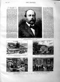 Old Antique Print 1883 Henry Charles Ferdinand Comte Chambord Frohsdorf 19th