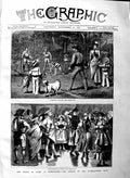 Old Antique Print 1883 Prince Wales Bade-Baden Costume Ball Tennis Club 19th