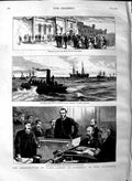 Old Antique Print 1883 Assassination Carey O'Donnell Port Elizabeth Boats 19th