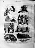 Old Antique Print 1883 Wales Ascent Snowdon Mountain Dog Horse Elephant 19th