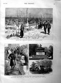 Old Antique Print 1883 Egypt English Graves Shire Hall Taunton Fielding 19th