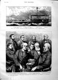 Old Antique Print 1883 Ship Conqueror Palgrave Gladstone Prof. Pengelly 19th