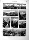 Original Old Antique Print 1883 Mountaineering Himalayas Nanda Devi Bageswa 19th