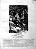 Old Antique Print 1883 Illustration Story Thirlby Hall Man Horse Norris 19th