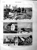 Old Antique Print 1883 Explosion Woolwich Arsenal Germany Field Battery 19th