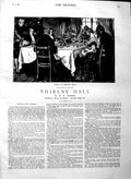 Old Antique Print 1883 Illustration Story Thirlby Hall Dinner Norris Art 19th