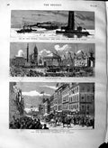 Old Antique Print 1883 Argyll Street Glasgow Grain Elevator International 19th