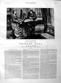 Original Old Antique Print 1883 Illustration Story Thirlby Hall Romance Pi 19th