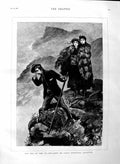 Original Old Antique Print 1883 Pic-Nic Table Mountain Capetown Africa Fine Art