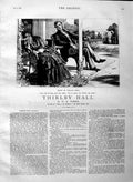 Old Antique Print 1883 Illustration Story Thirlby Hall Warren Man Norris 19th