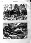 Old Antique Print 1883 Quebec Harbour Prince Wales Fisheries Exhibition 19th