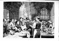 Old Antique Print 1883 Lord Mayors Banquet Food Poor People London Art 19th